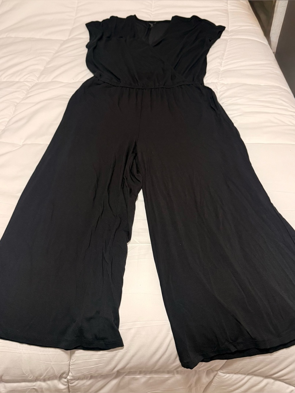 Amazon Essentials Black Medium Wide-Leg Jumpsuit